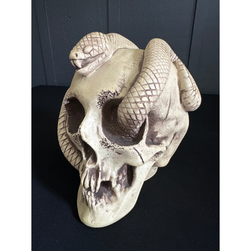 Vintage 60s Randotti Snake Skull Disneyland Souvenir Sculpture Glow in the Dark
